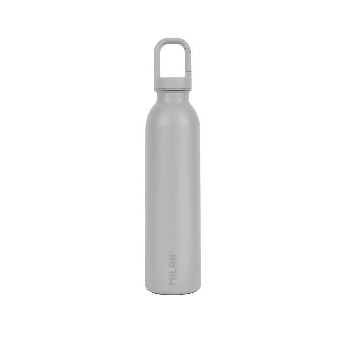 Milan Shadow Botella Isotermica 0.59L - Tapon con Mosqueton - Doble Pared de Acero Inoxidable - Libre de Bisfenol A (BPA) - Liqu