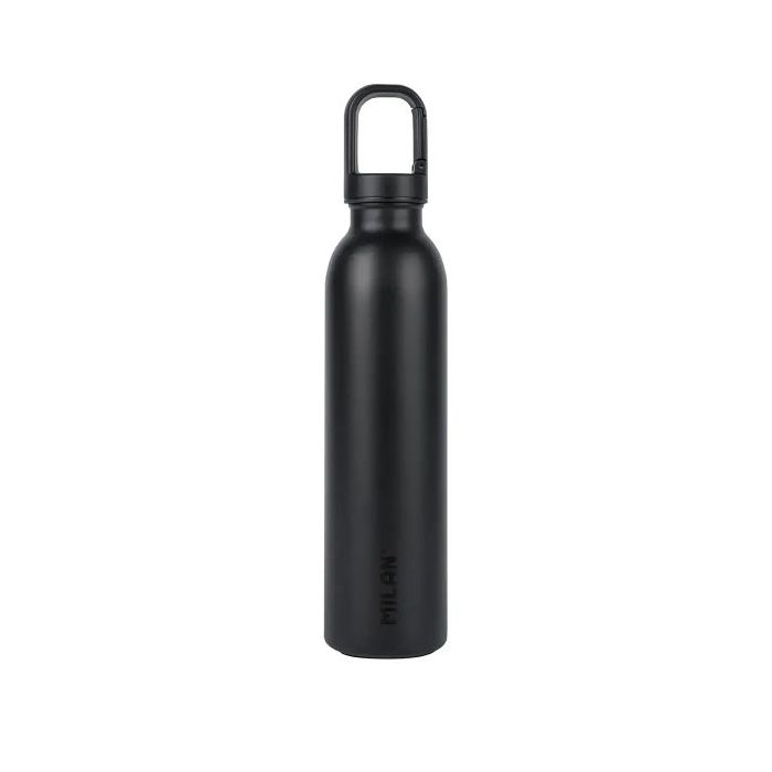 Milan Shadow Botella Isotermica 0.59L - Tapon con Mosqueton - Doble Pared de Acero Inoxidable - Libre de Bisfenol A (BPA) - Liqu