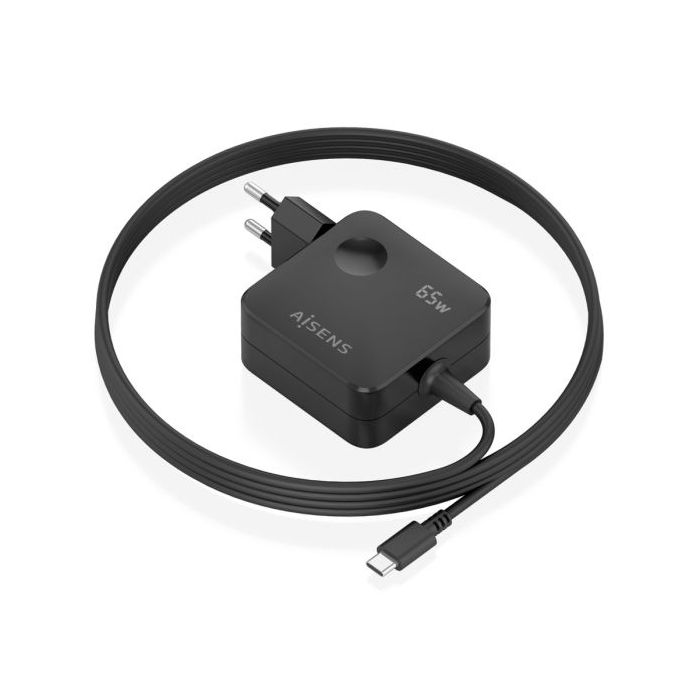 Aisens Cargador GAN 65W PD3.0 1xUSB-C - Cable 1.5m - Color Negro