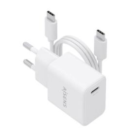 Aisens Cargador Gan 20W - 1xUSB-C PD3.0 - Cable USB-C 1m - Color Blanco