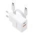 Aisens Cargador Gan 20W - 1xUSB-C PD3.0 - 1xUSB-A QC3.0 - Cable USB-C 1m - Color Blanco