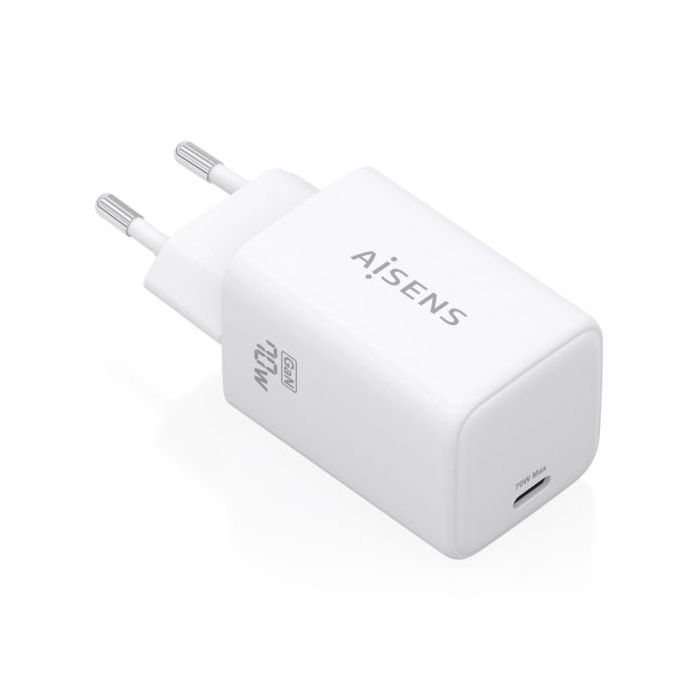 Aisens Cargador GAN 70W - 1x USB-C PD3.2 QC4.0 - Color Blanco