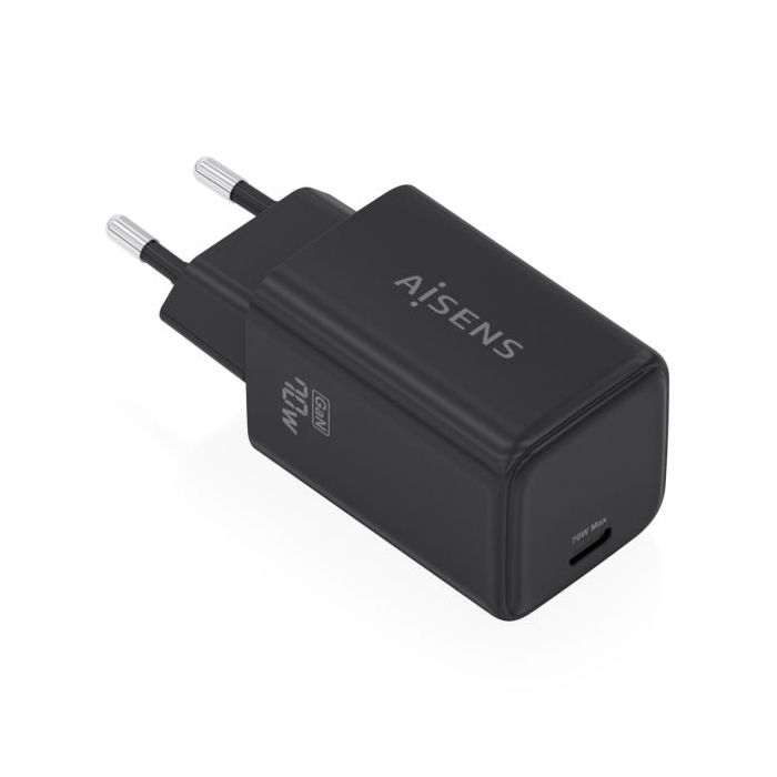 Aisens Cargador GAN 70W - 1x USB-C PD3.2 QC4.0 - Color Negro