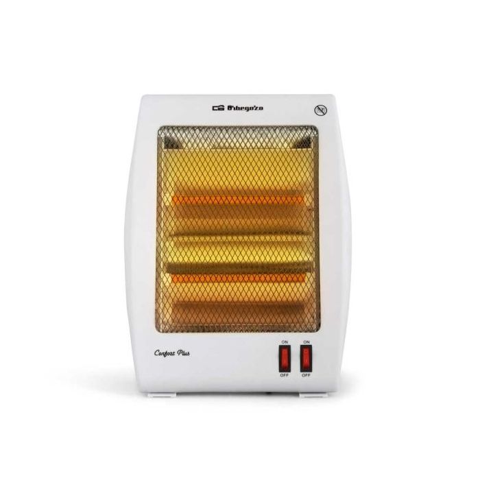 Orbegozo BP 5000 Estufa de Cuarzo - Potencia 800W - Seguridad Antivuelco - 2 Niveles de Calor - Reflector Protegido - Recogecabl
