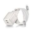 NGS Bud 65W-C Nano Cargador GaN Universal de Pared 65W Ultrarapido - 2x USB-C PD3.0 PPS - Color Blanco