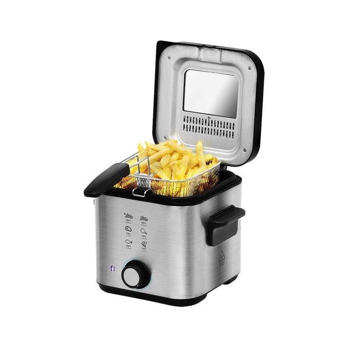 Cecotec Cleanfry Infinity 1500 Freidora Electrica - Potencia de 900W - Capacidad de 1.5L - Filtro Incluido - Cubeta Antiadherent