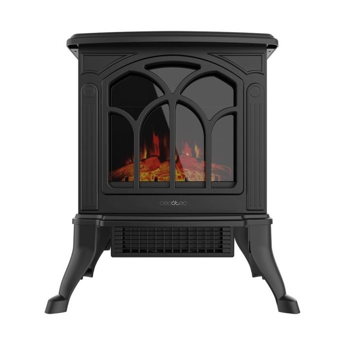 Cecotec ReadyWarm 1500 Chimenea Electrica de Pie - Potencia de 1500W - Estancias hasta 20m2 - Termostato Ajustable - Llamas LED