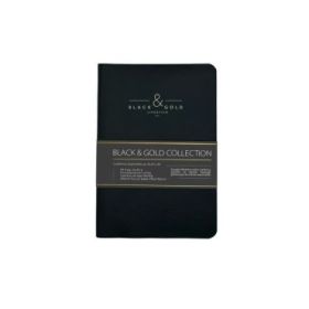 Dohe Black - Gold Cuaderno con Encuadernacion Cosida A5 - 96 Hojas Lisas de 80g - Tapa Flexible Forrada en Polipiel - Color Negr