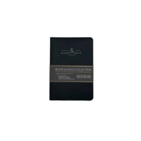 Dohe Black - Gold Cuaderno con Encuadernacion Cosida A6 - 96 Hojas Lisas de 80g - Tapa Flexible Forrada en Polipiel - Color Negr