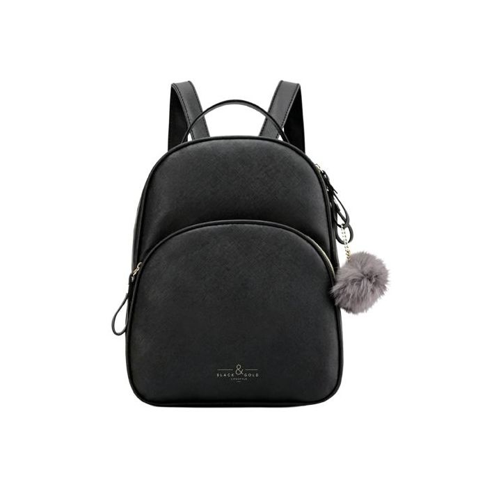 Dohe Black - Gold Mini Mochila - Fabricada en Polipiel - Medidas 26 x 31cm - Color Negro