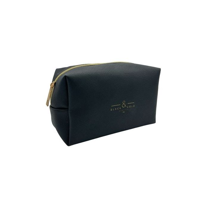 Dohe Black - Gold Neceser Compacto - Fabricado en Polipiel - Medidas 18x11cm - Color Negro