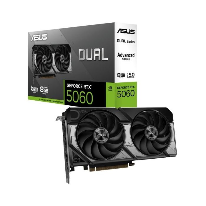 Asus GeForce RTX 5060 Dual OC Advanced Tarjeta Grafica 8GB GDDR7 Reflex 2 RTX AI DLSS4