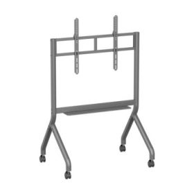 Aisens FT90F-471 ECO Soporte de Suelo para Pantallas Interactivas/TV de 55 a 90  - Bandeja Multiusos - Peso Max. 90kg - Ruedas -