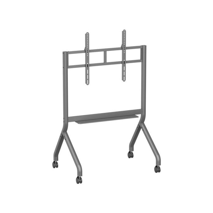 Aisens FT90F-471 ECO Soporte de Suelo para Pantallas Interactivas/TV de 55 a 90  - Bandeja Multiusos - Peso Max. 90kg - Ruedas -
