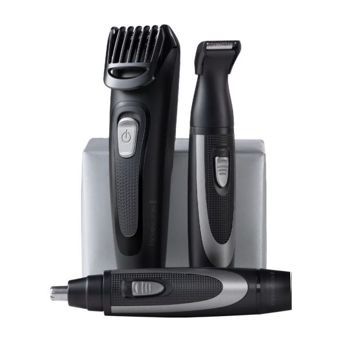 Remington The Works Kit Barbero - Cortabarbas, Perfilador y Recortador para Nariz y Orejas -