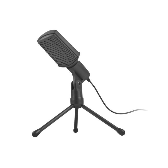 Natec ASP Microfono de Sobremesa - Base de Tripode - Grabacion Alta Calidad - Cable 1,8m