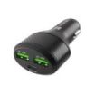 Natec Coney Cargador para Coche 84W - 1xUSB-C PD3.0, 2xUSB-A Qc 3.0 - Indicador LED - Color Negro