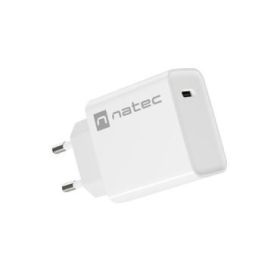Natec Ribera Cargador de Pared 20W - 1xUSB-C - Carga Rapida - Color Blanco