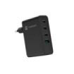 Natec Ribera Cargador de Pared GaN 100W - 1xUSB-A + 3xUSB-C - Carga Rapida - Color Negro