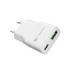 Natec Ribera Slim Cargador de Pared Gan 20W - 1xUSB-A + 1xUSB-C - Carga Rapida - Color Blanco