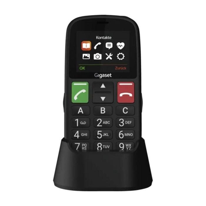 Gigaset GL30 Telefono Movil Para Mayores Pantalla 2.2  - Camara 0.3MP - Base de Carga - IP44 - Color Negro
