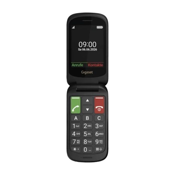 Gigaset GL40 Telefono Movil Plegable Para Mayores Pantalla 2.8  - Camara 0.3MP - Base de Carga - IP44 - Color Negro