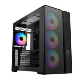 Sama S50 Caja Torre ATX - Lateral Cristal Templado - 2 x USB-A 3.0, 1 x USB-C 3.2 - 1 x Audio 1 x  Micro - 4 Ventiladores ARGB -