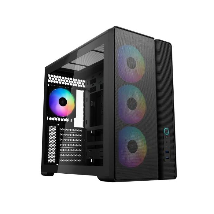 Sama S50 Caja Torre ATX - Lateral Cristal Templado - 2 x USB-A 3.0, 1 x USB-C 3.2 - 1 x Audio 1 x  Micro - 4 Ventiladores ARGB -