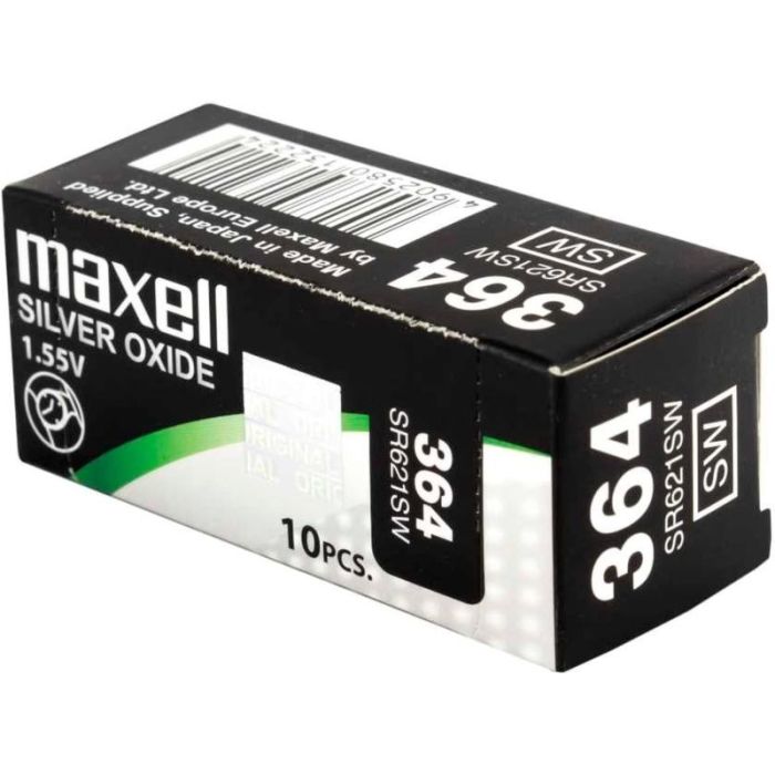 Maxell 364 Pack de 10 Pilas Oxido de Plata 1.55V - SR0621SW
