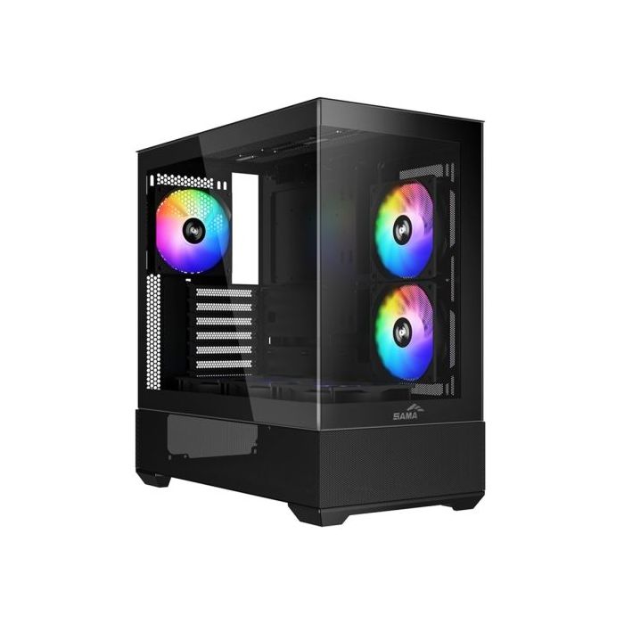 Sama V40 Caja Torre ATX - Lateral Cristal Templado  - 2 x USB-A 3.0, USB-C 3.1 - 1 x Audio 1 x Micro - 6 Ventiladores ARGB - Col