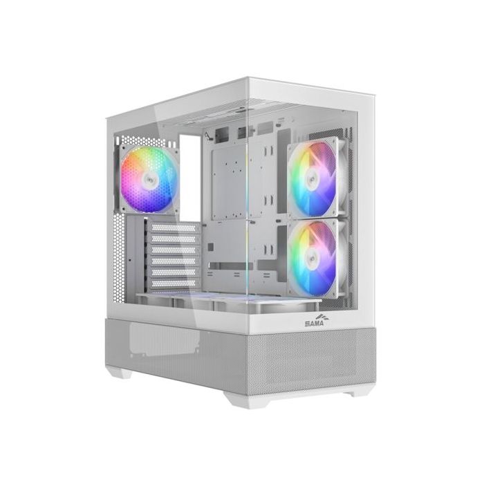 Sama V40 Caja Torre ATX - Lateral Cristal Templado  - 2 x USB-A 3.0, USB-C 3.1 - 1 x Audio 1 x Micro - 6 Ventiladores ARGB - Col