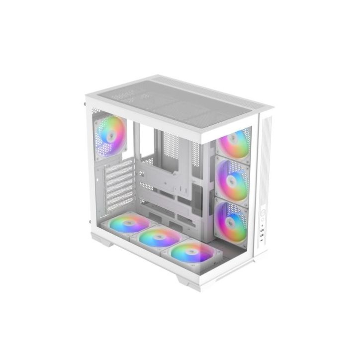 Sama V52 Caja Torre ATX - Lateral Cristal Templado  - 2 x USB-A 3.0, USB-C 3.2 - 1 x Audio + Micro - 7 Ventiladores ARGB - Color