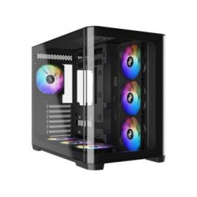 Sama V60 Caja Torre ATX - Lateral Cristal Templado Curvado  - 2 x USB-A 3.0, USB-C 3.2 - 1 x Audio + Micro - 7 Ventiladores ARGB
