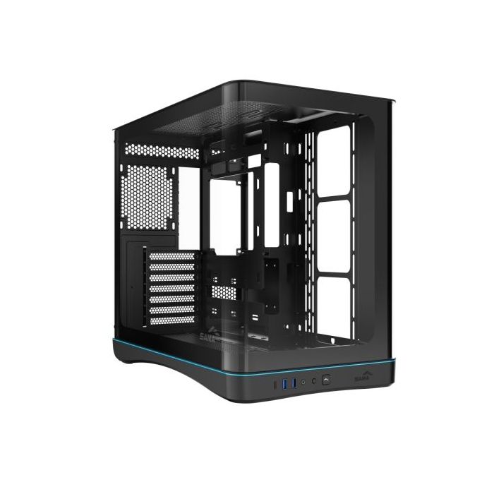 Sama V62E Caja Torre ATX - Lateral Cristal Templado Curvado - 2 x USB-A 3.0, 1 x USB-C 3.2 - 1 x Audio + Micro - Sin Ventiladore