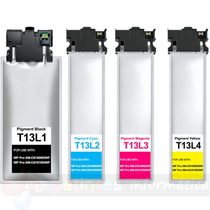 Epson T13L-Serie Pack de 4 Cartuchos de Tinta Genéricos: T13L1/T13L2/T13L3/T13L4