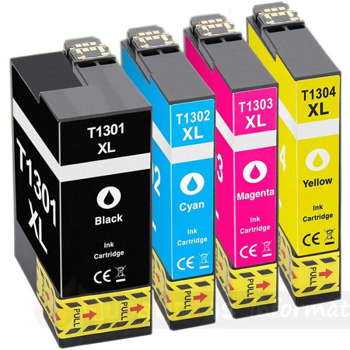 Epson T1306 Pack de 4 Cartuchos de Tinta Genericos: T1301/T1302/T1303/T1304