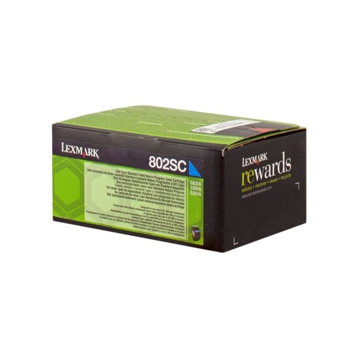 Lexmark CX310/CX410/CX510 Cyan Cartucho de Toner Original - 80C2SC0/80C2SCE/802SC