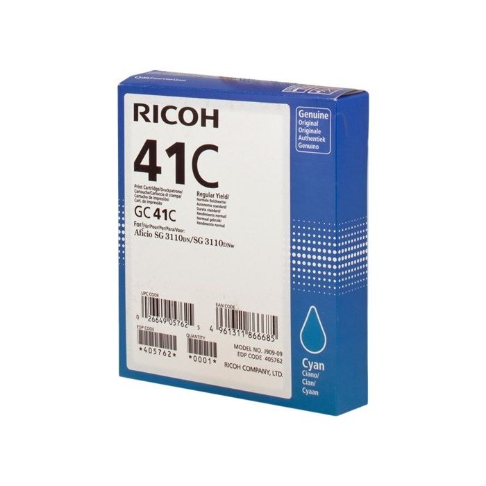 Ricoh GC41 Cyan Cartucho de Gel Original - 405762