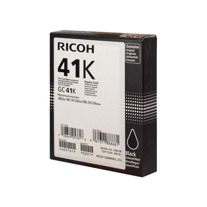 Ricoh GC41 Negro Cartucho de Gel Original - 405761