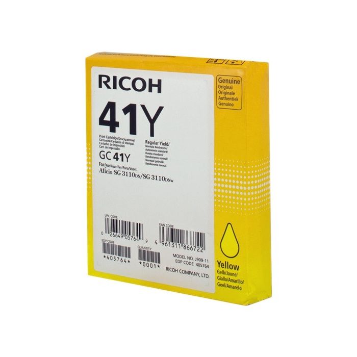 Ricoh GC41 Amarillo Cartucho de Gel Original - 405764
