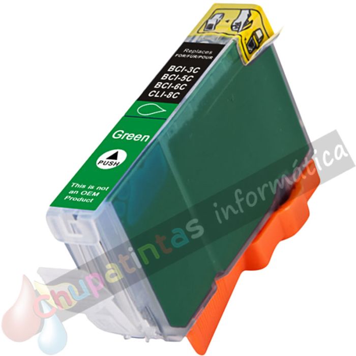 Canon CLI8 Verde Cartucho de Tinta Genérico - Reemplaza 0627B001