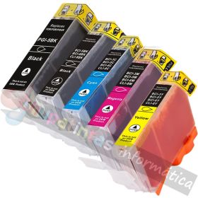 Canon PGI5/CLI8 Pack de 5 Cartuchos de Tinta Genéricos