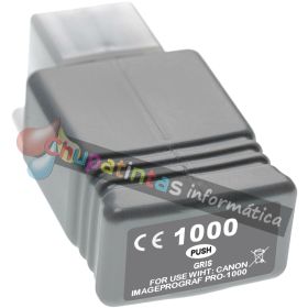 Canon PFI1000 Gris Cartucho de Tinta Pigmentada Genérico - Reemplaza PFI1000GY/0552C001