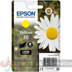 Epson T1804 (18) Amarillo Cartucho de Tinta Original - C13T18044012