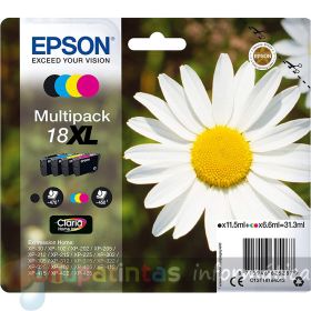 Epson T1816 (18XL) Pack de 4 Cartuchos de Tinta Originales - C13T18164012