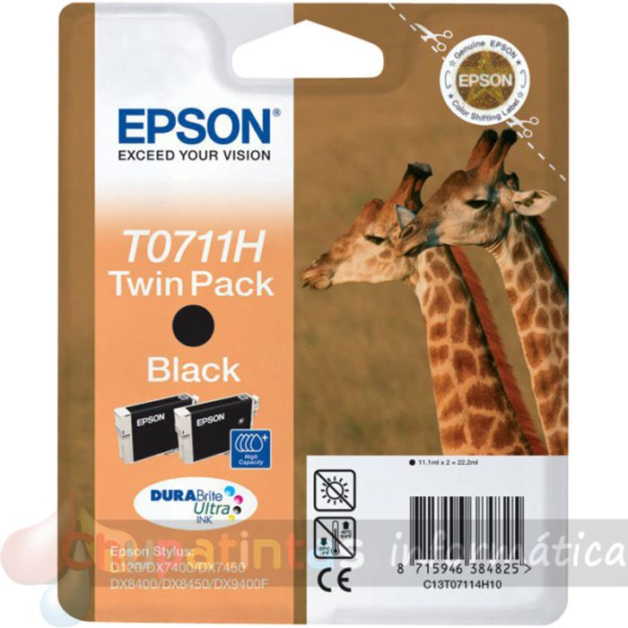 Epson T0711H Negro Cartucho de Tinta Original - C13T07114H10