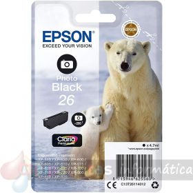 Epson T2611 (26) Negro Foto Cartucho de Tinta Original - C13T26114012