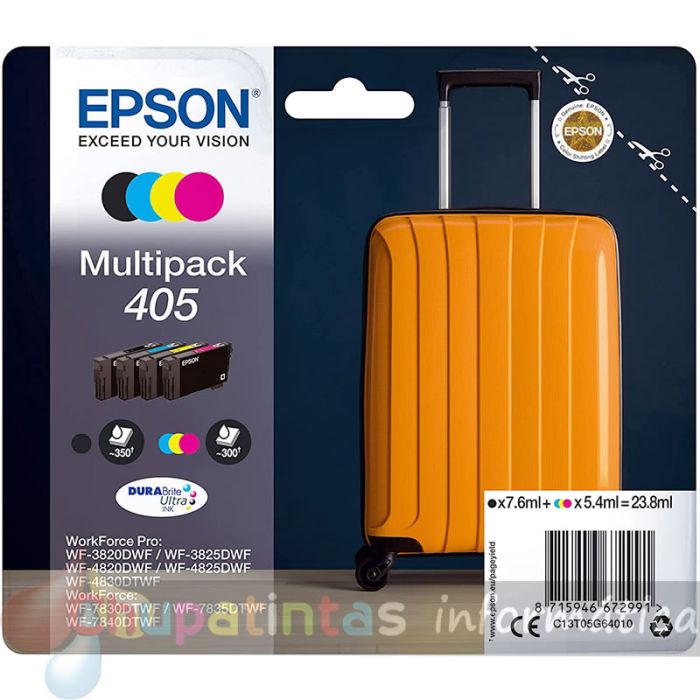 Epson 405 Pack de 4 Cartuchos de Tinta Originales - C13T05G64010
