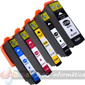 Epson T3357 Pack Ahorro 5 Cartuchos de Tinta Genéricos: T3351+T3361+T3362+T3363+T3364-1