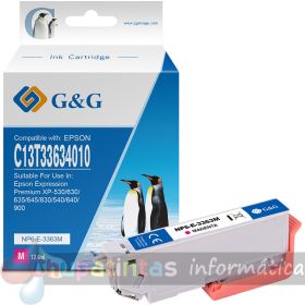 G&G Epson T3363/T3343 V2 (33XL) Magenta Cartucho de Tinta Genérico - Reemplaza C13T33634012/C13T33434012
